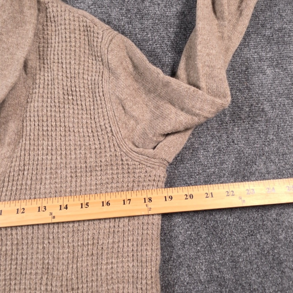 John Varvatos USA Luxe Cardigan Mens Medium Tan Merino Wool Nylon Grandpa - Picture 6 of 11